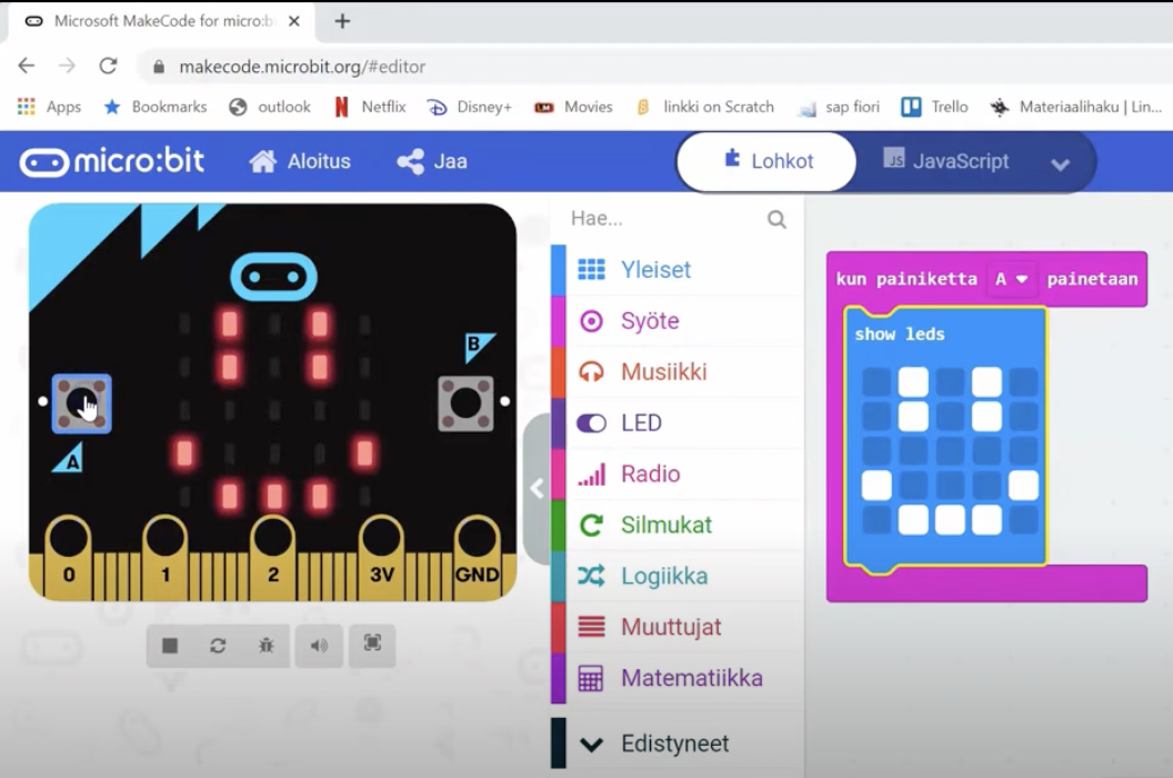 Microbit osa 2, näppäimet